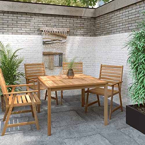 Brokky Garten-Esstisch 110x110x77 cm Massivholz Teak Holz Esstisch Esszimmertisch