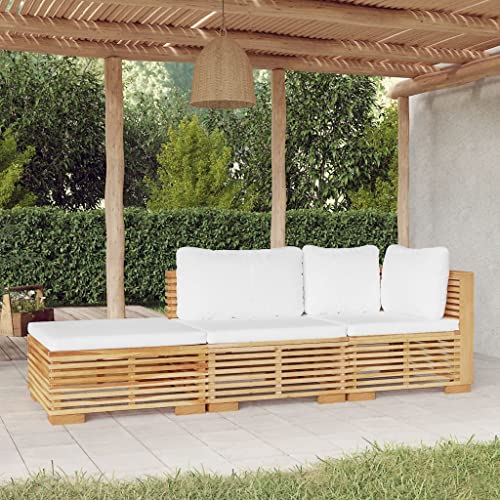 KATERYY 3-TLG. Garten-Lounge-Set mit Kissen Massivholz Teak,Komfortables Teakholz GartenLoungeSet mit Kissen für entspannte Stunden auf Balkon und Terrasse