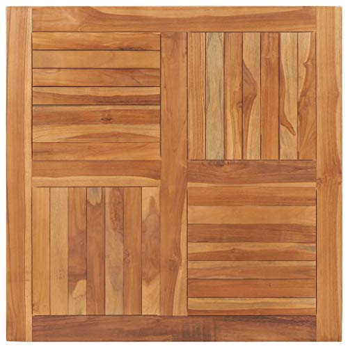 Gecheer Tischplatte Massivholzplatte Holzplatte Ersatztischplatte Holz Platte für Esstisch Esszimmertisch Massivholz Teak Quadratisch 90×90×2,5 cm