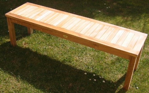 LINDER EXCLUSIV Echt Teak Gartenbank Bank Sitzbank Teakbank 180 x 40 x 45 cm NB41B