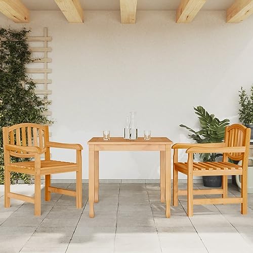 UTSRABFA Gartenstühle Terrassenstuhl Lobby-Stuhl Freizeitstühle Gartenstühle 2 STK. 58x59x88 cm Massivholz Teak Geeignet für Außenbereich, Garten, Gästezimmer, Rasen