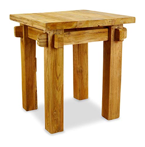 livasia Beistelltisch aus Teakholz – 40x40x45cm – Couchtisch Holz mit Rustikalem Design, Handgefertigt in Indonesien, Naturbelassenes Echtholz, Versiegelt, Nachhaltig & Hochwertig