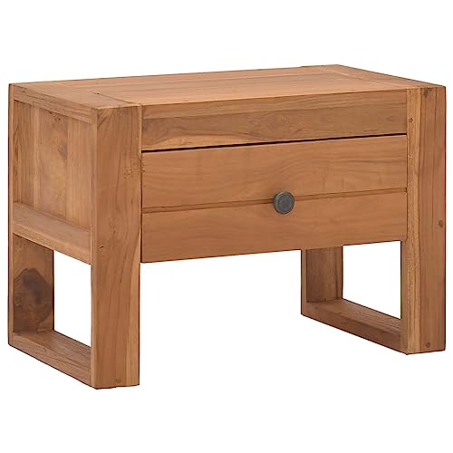 CKioict Sofatisch Beistelltisch Couchtisch Nachttisch 50x30x35 cm Teak Massivholzfür Wohnzimmer Schlafzimmer