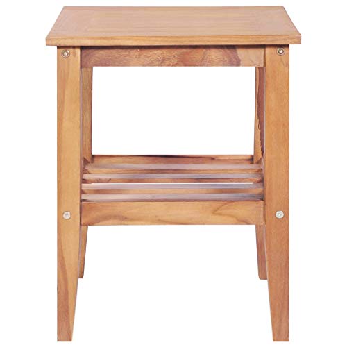 QZZCED Sofatisch Beistelltisch Tisch für das Wohnzimmer Couchtisch 40 x 40 x 50 cm Quadratisch Teak Massiv für Wohnzimmer, Schlafzimmer, Büro