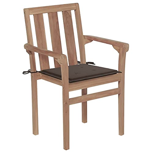 QJBSAVVA Balcony Chair Terrassenstühle Outdoor Sessel Campingstuhl Kleines Packmaß - Stapelbare Gartenstühle mit Kissen 6 STK. Massivholz Teak für Outdoor Restaurant Poolrand Hof Open Air Café