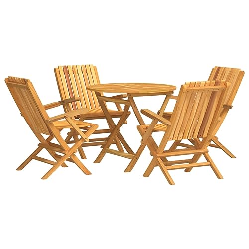 HETFTJN Gartenmöbel Lounge Set Outdoor Furniture Campingtisch Mit Stühlen Outdoor Lounge - 5-TLG. Garten-Essgruppe Massivholz Teak für Terrasse Garten Café Hof