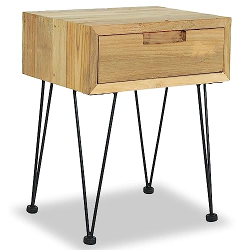 CKioict Sofatisch Beistelltisch Couchtisch Nachttisch 40 x 30 x 50 cm Teak Massivfür Wohnzimmer Schlafzimmer