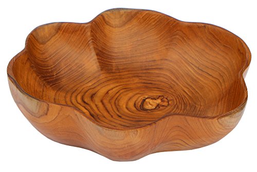 Wogeka Exquisite 30 cm Holzschale Teakholz Deko Holz Schale Handarbeit Bali Teak 01