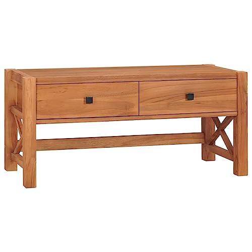 ZQQLVOO TV-Schrank,Wohnzimmer-Schrank,Schaukasten,Schließfachschrank,Sideboard,Medienschrank,Retrostil,Eingangsschränke,für Wohnzimmer,Schlafzimmer,Haus,Büro,100x40x45 cm Teakholz