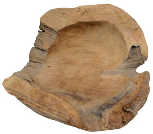 Möbelbörse Teakholzschale Durchmesser 60cm Teakholz Schale Obstschale Holz Deko Schale Massiv Hochwertig XXL