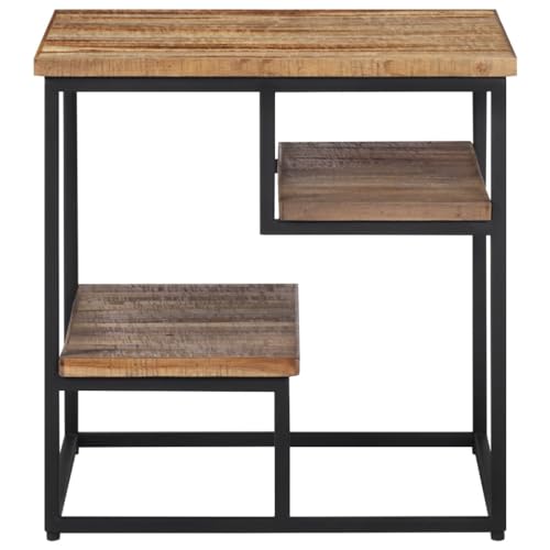 QJBSAVVA Plattenspieler Tisch Beistelltisch Couch Konsolentisch Schmal Couchtisch Klein - Beistelltisch 50x50x50 cm Recyceltes Massivholz Teak für Kaffeehaus Studierzimmer Esszimmer Balkon