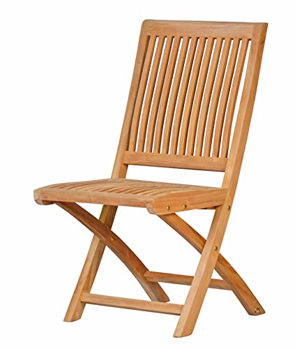 Kai Wiechmann Klappstuhl Holz Teak Balkonstuhl Teak Stuhl Gartenstuhl klappbar für Garten Terrasse Balkon Premium wetterfest