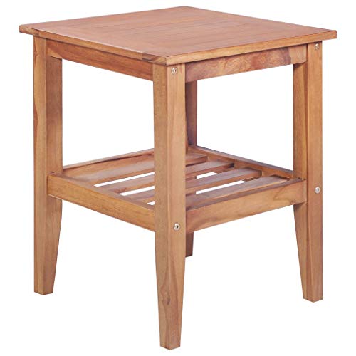 BUKSCYJS Couchtisch kleine Zimmer, Sofatisch, Wohnzimmertisch Couchtisch 40 x 40 x 50 cm Quadratisch Teak MassivFür Wohnzimmer, Schlafzimmer, Büro, Eingang, Korridor