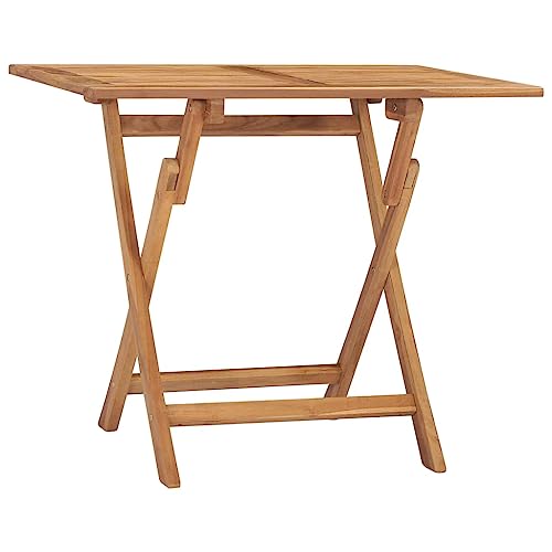 ZEYUAN Klappbarer Garten-Esstisch 90x60x75 cm Massivholz Teak, Gartentisch, Balkontisch, Balkon Tisch, Balkonmöbel Kleiner Balkon, Beistelltisch - 315445