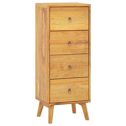 BihaIr Kommode, Sideboard Schrank, Anrichte Highboard für Wohnzimmer Schlafzimmer Flur Esszimmer 40x30x100 cm Massivholz Teak