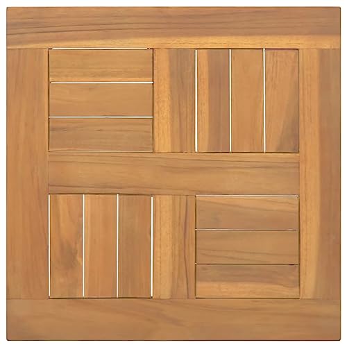 prissent Tischplatte Quadratisch 40x40x2,5 cm Massivholz Teak Quadratischer Tischplatte Holztischplatte Ersatztischplatte Vielseitige Tischplatte für Esstisch Esszimmer Tisch Beistelltische