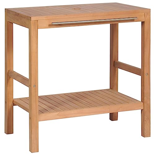 QJBSAVVA Badezimmerschrank Unter Waschbecken Badunterschrank Waschbecken Waschtisch Mit Unterschrank Bathroom Cabinet - Waschtischunterschrank Massivholz Teak 74x45x75 cm per Badezimmer Waschküche