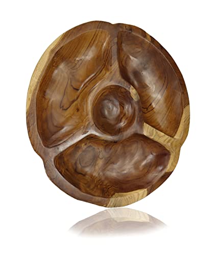 Budawi® - Teak Holz Schale Obstschale Snackschale aus Teakholz rustikale Dekoschale