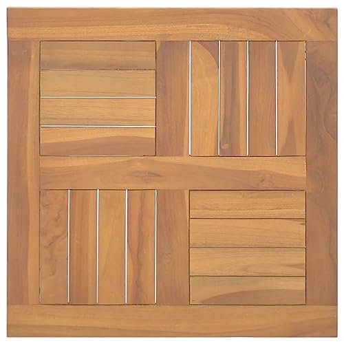 prissent Tischplatte Quadratisch 50x50x2,5 cm Massivholz Teak Quadratischer Tischplatte Holztischplatte Ersatztischplatte Vielseitige Tischplatte für Esstisch Esszimmer Tisch Beistelltische