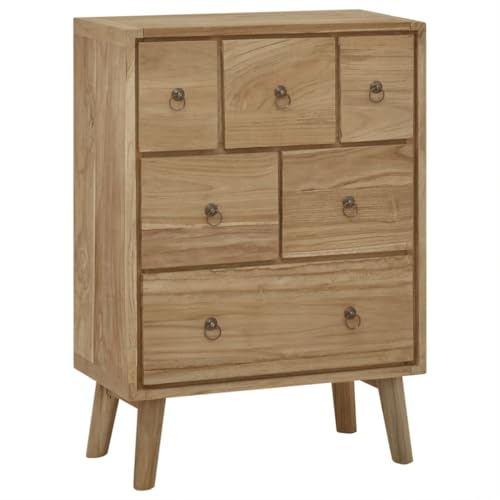 vidaXL Kommode Schubladenschrank Sideboard Schrank Mehrzweckschrank Aufbewahrungsschrank Beistellschrank Schubladenkommode 56x30x80cm Massivholz Teak