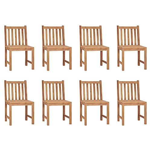 KLYEON Gartenstühle 8 STK. Massivholz Teak,Teakholz Gartenstühle 8er Set Robuste Holz Gartenmöbel für Innen und Außen Terrassen Sitzmöbel, Gartenmöbel & Zubehör