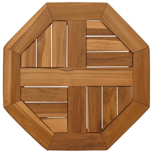 Tidyard Tischplatte Massivholzplatte Holztischplatte Esstischplatte Ersatztischplatte Holz Platte Ersatzplatte 40x40x2,5 cm für Esstisch Couchtisch Achteckig Massivholz Teak