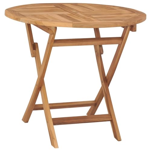 ShGaxin Klappbarer Gartentisch, Esstisch, Couchtisch, Balkontisch, Balkonmöbel Kleiner Balkon, Balkon Tisch, Beistelltisch, 85x76 cm Teak Massivholz