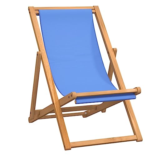 YUHI-HQYD Liegestuhl,Garten Sessel,Freizeitstuhl,Balkonsessel,Veranda-Stühle,Outdoor Stühle,Backyard Stuhl,Club-Stühle,Moderner Stil,für Veranda,Park,Terrasse, Teak 56×105×96 cm Blau