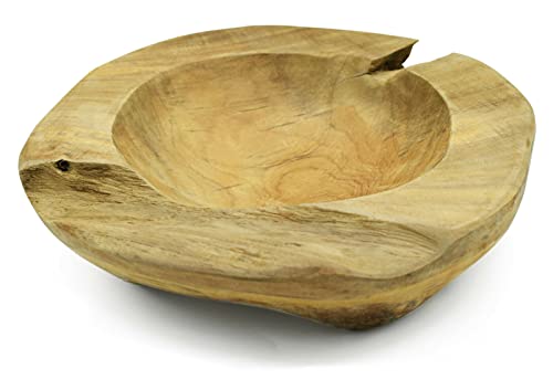 Möbelbörse Teakholzschale Durchmesser 19cm Teakholz Schale Obstschale Holz Deko Schale Massiv Hochwertig