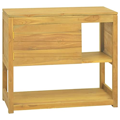 CIADAZ Badschrank, Bad Kommode, Badezimmer Möbel, Badzimmer Schrank, Aufbewahrungsschrank, Bad Schrank, 85x40x75 cm Massivholz Teak