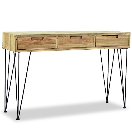 ULUYYUC Coffee Table Tisch Wohnzimmer Wohnzimmertisch Couchtisch Klein - Konsolentisch 120 x 35 x 76 cm Teak Massiv für Garten Balkon Wohnbereich Schlafzimmer