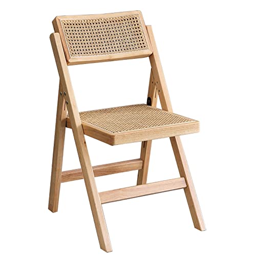 Folding chair Retro-Rebe-Klappstuhl, Home Simple Restaurant-Stuhl/Lounge-Stuhl, Teak-Farbe/Holzfarbe/Walnussfarbe/Schwarz, 45 * 51 * 83cm (Color : Natural Wood)