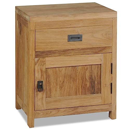 HETFTJN Nachttisch, Balkontisch Kleine Kommode Konsolentisch Schmal Kleiner Tisch Geeignet für Büro Zuhause Wohnzimmer Eingangsbereich Massivholz Teak 40x30x50 cm