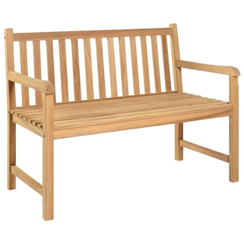 JUDYY Gartenbank, Terrassenmöbel, Wetterfeste Bank, Deko Bank, Garten Banken,Outdoor Bank, Parkbank, Gartenmöbel, 114 cm Massivholz Teak