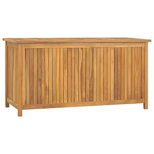 vidaXL Gartenbox Aufbewahrungsbox Auflagenbox Kissenbox Box Kiste Truhe Gartentruhe Holztruhe Gartenmöbel 114x50x58cm Massivholz Teak