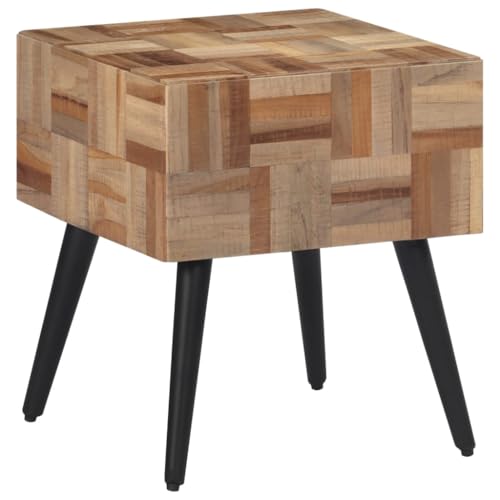 ULUYYUC Beistelltische Balkontisch Tisch Wohnzimmer Gartenbox - Beistelltisch 40x40x45 cm Recyceltes Massivholz Teak für Wohnbereich Balkon Schlafzimmer Garten