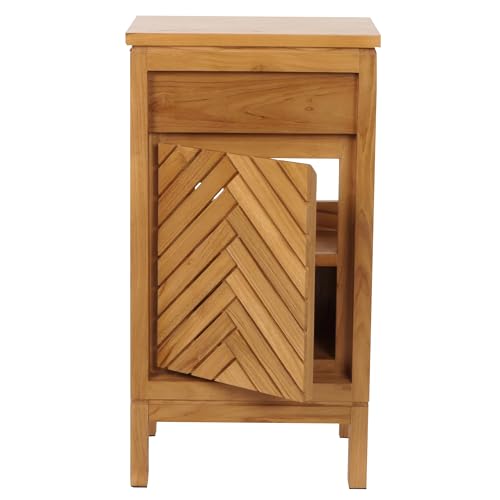 Mendler Teak-Waschbeckenunterschrank HWC-M74, Waschtisch Schrank, hochwertiges B-Grade-Teak (Kernholz, 20-30 Jahre), 76x41x31cm