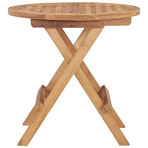 Homgoday Klapptisch Beistelltisch Klappbarer Gartentisch Garten Esstisch Tisch Terrassentisch Balkontisch für Garten, Terrasse und Balkon 50x50x50 cm Teak Massivholz