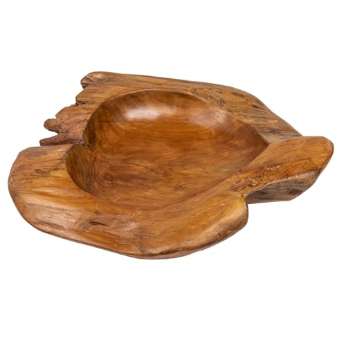 riess-ambiente Exklusive Teak Holz Schale 30cm NATURE ROOT massives Wurzelholz natur handgefertigt Teakholz Holzschale Dekoration Schlüsselaufbewahrung Teakschale Deko Schalen Holzschalen