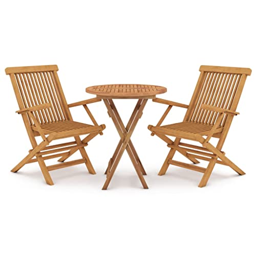 HETFTJN Sitzgruppe Outdoor Garten Loungemöbel Set Terassenmöbel Außen Gartenmöbel Lounge Set - 3-TLG. Garten-Essgruppe Massivholz Teak für Terrasse Café Balkon Hof