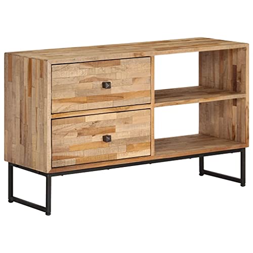 Chaduof TV-Schrank Recyceltes Teakholz 90 x 30 x 55 cm, TV Lowboard, Fernsehschrank, Fernsehtisch, Fernseher Schrank, TV Sideboard, TV Board, TV Cabinet, TV Bank, TV Kommode