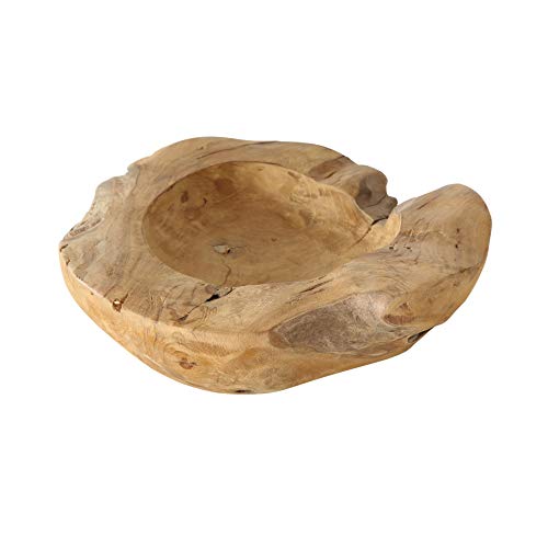 Boltze Schale Teak (Deko Gefäß in Braun, Teakholz, 30 x 30 x 9 cm Schüssel, Rund,) 3245300, Natur