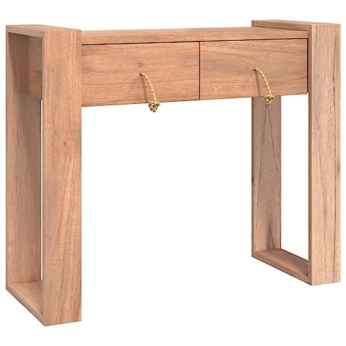 ULUYYUC Bistrotisch Beistelltisch Outdoor Wetterfest Balkon Tisch Gartenbox - Konsolentisch 90x35x75 cm Teak Massivholz für Wohnbereich Balkon Garten Schlafzimmer