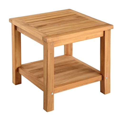 riess-ambiente.de Massiver Beistelltisch Empire Teak 50cm Natur Teakholz