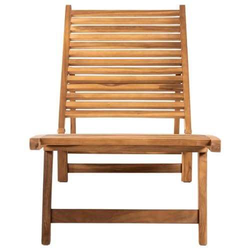 HETFTJN Liegesessel Strandliegestuhl Gartenstuhl Gartensessel Outdoor - Sonnenliege Massivholz Teak für Garten Camping Outdoor Balkon