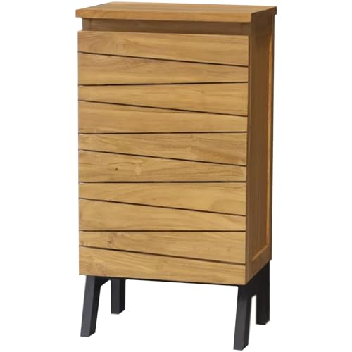 Teako Design Waschbeckenunterschrank Iulia Teak Massivholz, Badezimmerschrank, Badmöbel, Badschrank schmal, Modernes Badezimmerdesign, Massivholz Badmöbel, Badezimmer, Größe: 85 cm