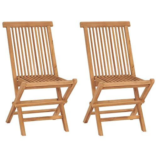 UTSRABFA Deckstühle Freizeitstühle Terrassen-Schwingstuhl Bar-Stühle Klappbare Gartenstühle 2 STK. Massivholz Teak Geeignet für Außenbereich, Küche, Esszimmer, Gästezimmer