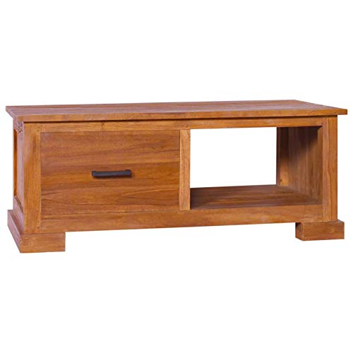 Chaduof TV-Schrank 90x50x37 cm Massivholz Teak, TV Lowboard, Fernsehschrank, Fernsehtisch, Fernseher Schrank, TV Sideboard, TV Board, TV Cabinet, TV Bank, TV Kommode