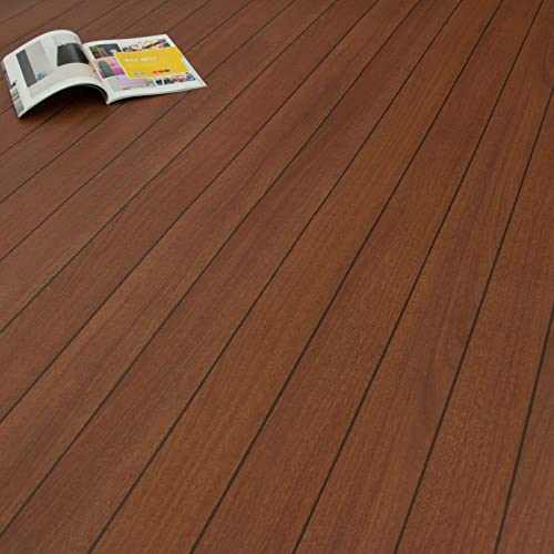 Bodenmaster PVC Bodenbelag Schiffsboden Bootsdeck Teak Rot Endlos mit Textilrücken 536 (Musterstück DIN A4)