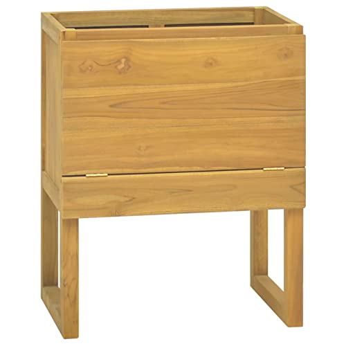 Homgoday Badezimmerschrank 60x45x75cm Massivholz Teak Badschrank Badmöbel Waschraumschrank Waschraumschrank Waschtisch Aufbewahrung für Badezimmer 1610 Möbel